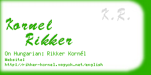 kornel rikker business card